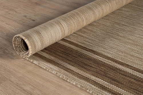 Large Outdoor Rug 9x12 Modern Bordered Area Rugs for Indoor and Outdoor Patio Deck Porch Garden Waterproof Weather Sun Resistant Washable Outside Carpet (108 Sq Ft)
