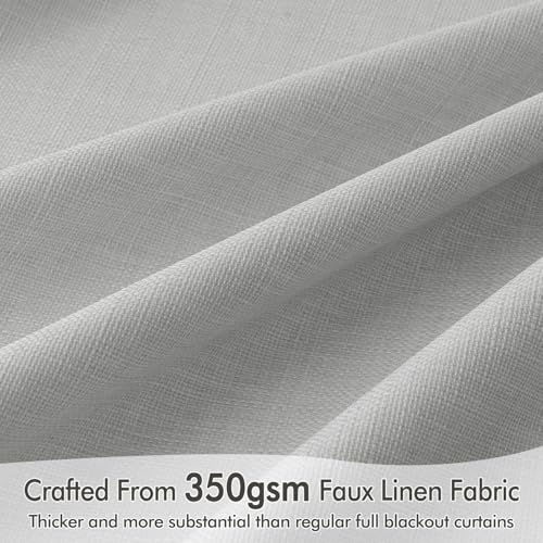 100% Blackout Back Tab Pleat Linen Curtains 50" Wx90 L (2 Count)