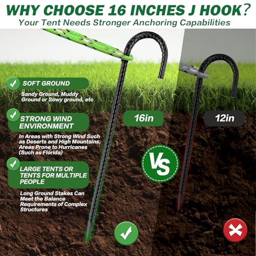 16 Inch Ground Stakes Heavy Duty (16 Count)