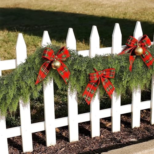 6FT 1Pcs Lifelike Touch Artificial Christmas Cedar Garland for Mantle Decor (6 Foot)