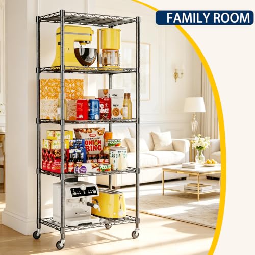 5 Wire Shelving Metal Storage Rack Adjustable Shelves