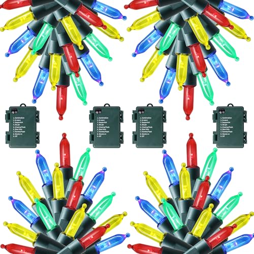 16Ft 50LEDs Christmas Mini String Lights (4 Count)