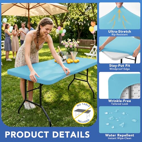 Fitted Tablecloth for 8 Foot Rectangle Tables (6 Count)