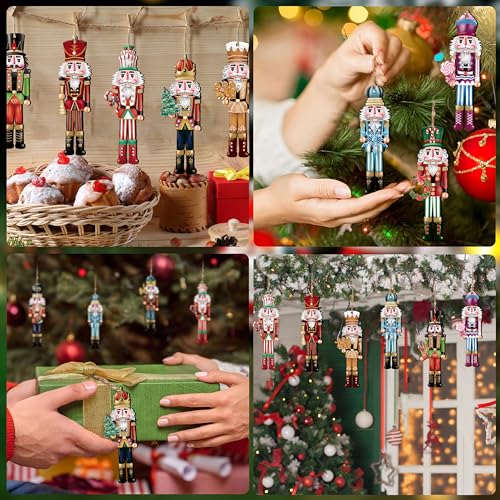 24 Pieces Christmas Nutcracker Wooden Ornaments