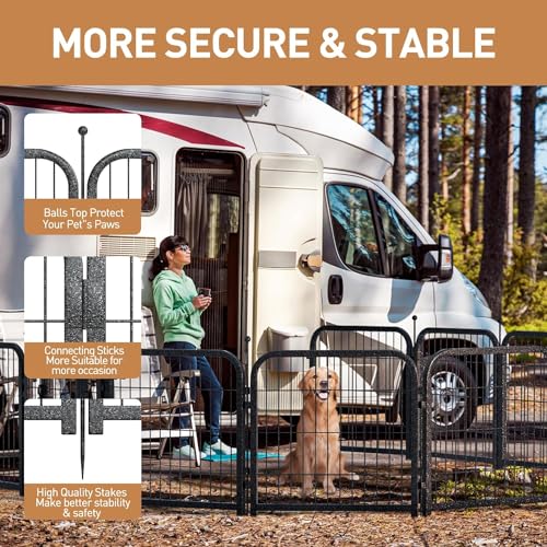 Metal Dog Playpen 32in H 32 Panels Heavy Duty Dog Fence