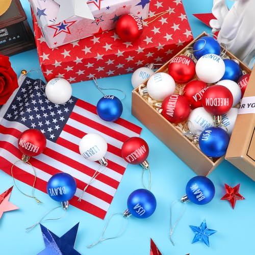 24Pcs 4th of July Patriotic Ornaments (24 Count)