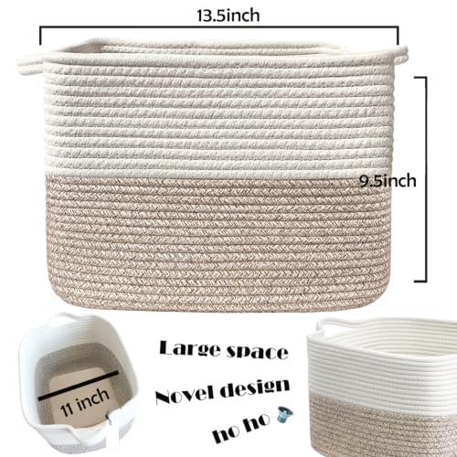 Square Woven Cotton Rope Basket for Organizing