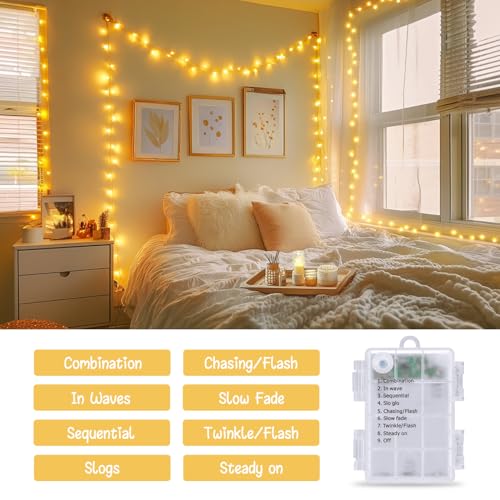 Remote Control String Lights Battery Operated Classroom Lights (100 Count)