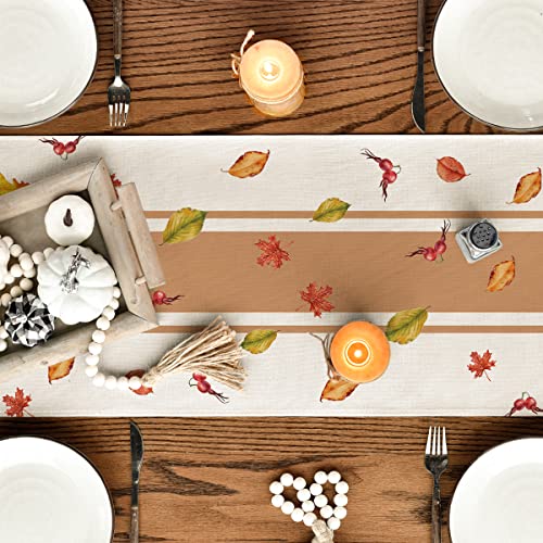 Thankful Fall Pumpkin Leaves Floral Vases Table Runner
