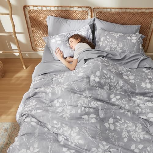 Floral Grey Comforter Set