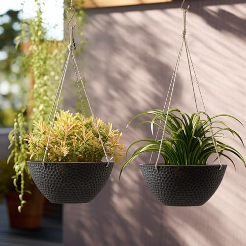 Large Hanging Planters for Outdoor Plants (2 Count)
