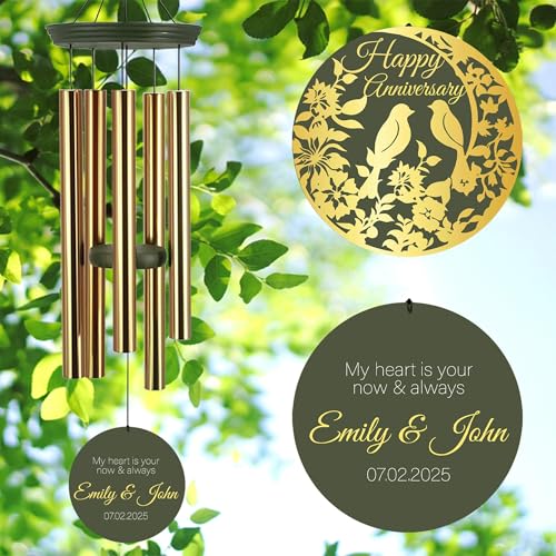 Happy Anniversary Wind Chimes Personalized