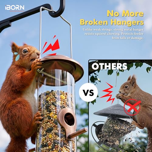 Bird Feeders for Outdoors 15" 6 Ports Chew