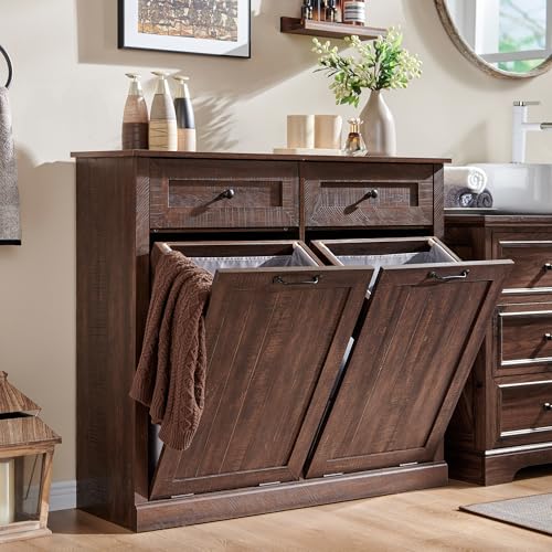 Double Tilt Out Laundry Hamper Cabinet