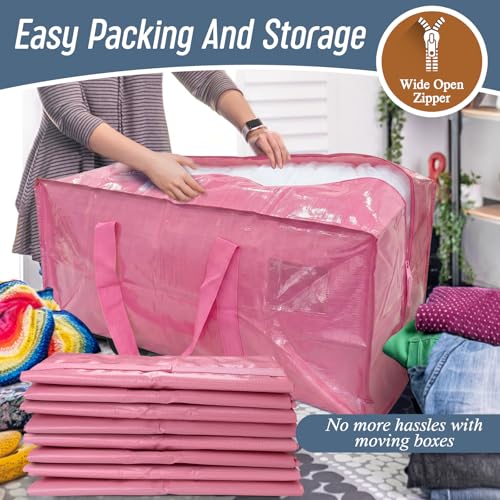 6 Pack Extra Heavy Duty Large Moving Bags with Strong Zipper (6 Count)