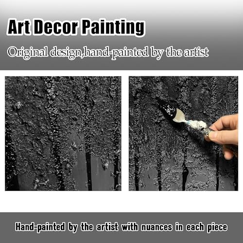 Black Art Paintings for Wall Large Abstract Canvas Wall Art for Living Room Huge Office Hotel Wall Decor 47 x 95 Inch