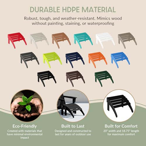 Outdoor Patio Adirondack Ottoman Foot Rest