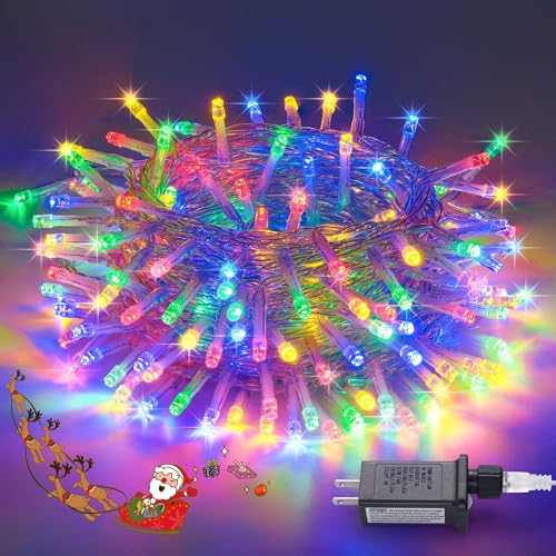 200 LED Multicolor Christmas Tree Lights Outdoor Indoor Clear Wire (66 Foot)