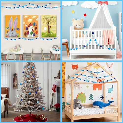 4 Pack 26.3 Feet Colorful Pom Pom Garland Decorations (26.5 Foot)