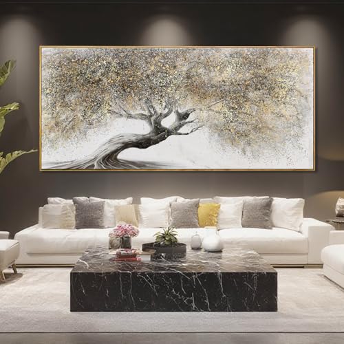 Tree Canvas Wall Art Nature Posters Vintage Hanging Wall Decor 32"x70" Decorations for Living Room Framed Art for Dining Room Area