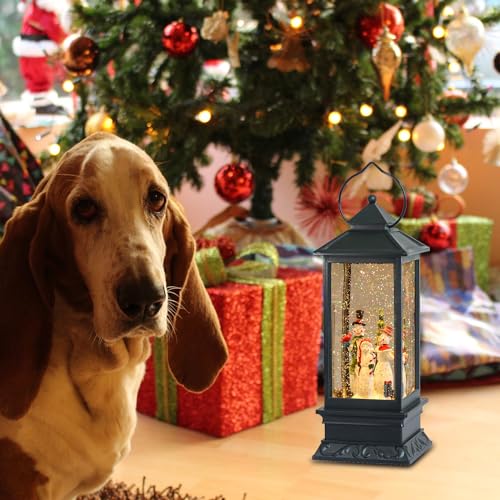 Snowman Singing Snow Globe Lantern with 6 Hour Timer