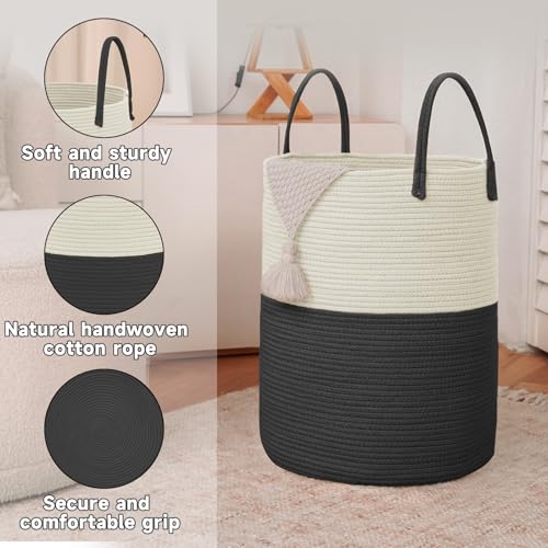 60L Cotton Rope Laundry Basket Hamper