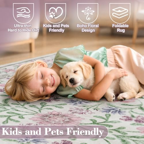 Purple Floral 8x10 Area Rugs