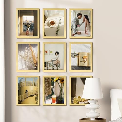 9x12 Picture Frames Set of 9 for Wall or Tabletop Display (9 Count)