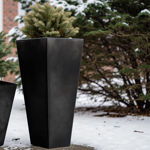 Garden 28" Large Metal Glazed Planter Set of 2 (2 Count)