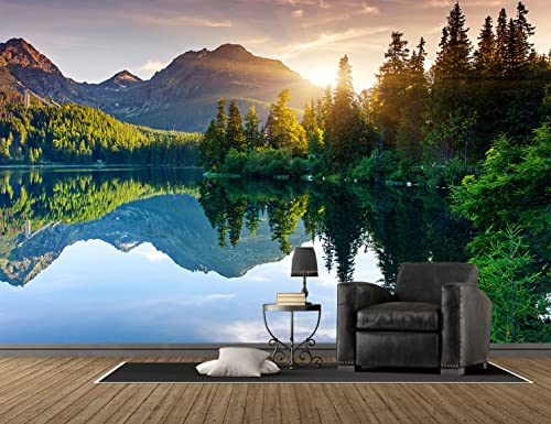 Mountain with Lake Photo Wallpaper Landscape (110 Sq Ft)