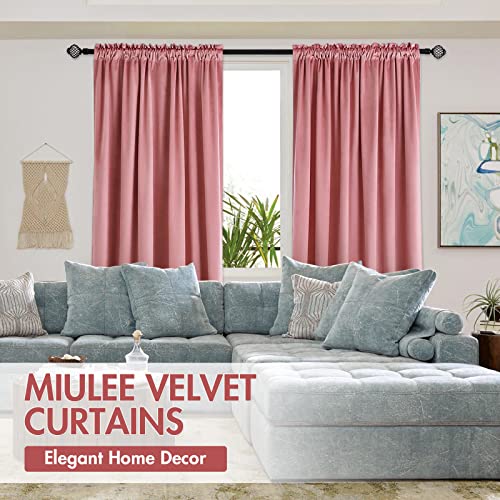 Pink Blackout Velvet Curtains Drapes 96 Inch Long 52"x96" Bedroom (2 Count)