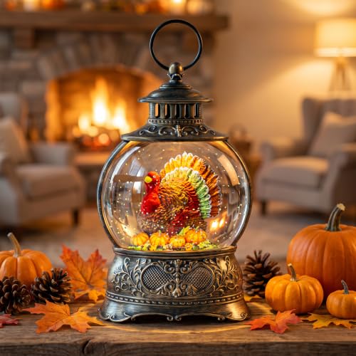 Fall Snow Globe Lantern