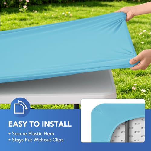 Fitted Tablecloth for 8 Foot Rectangle Tables (4 Count)