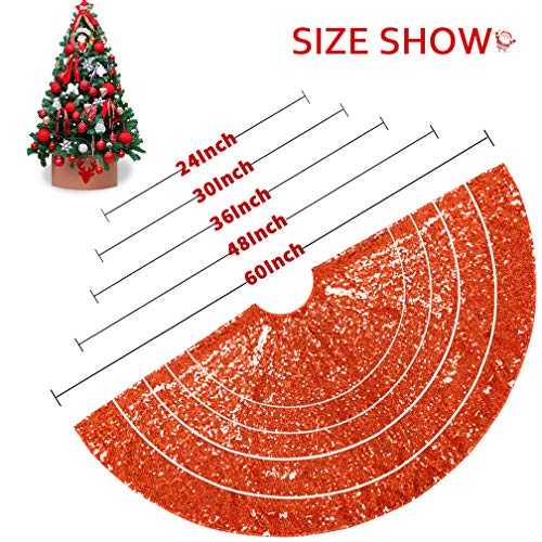 24 Inch Sequin Tree Skirt Christmas Skirts for Xmas Hawaii Rustic Cartoon Elegant Halloween Trees