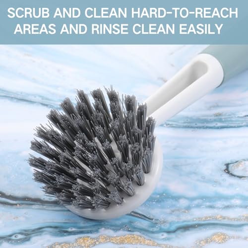 12 Pack Long Handle Dish Scrub Brush Stiff Bristles (12 Count)