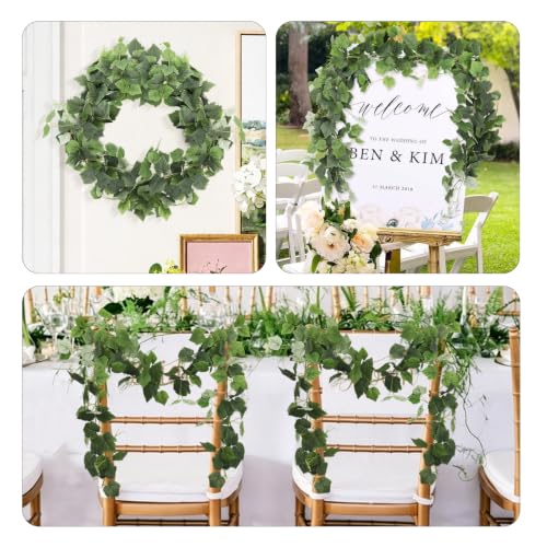 3Pcs Fake Vines Artificial Grape Leaves Ivy Greenery Garland 5.9FT (3 Count)