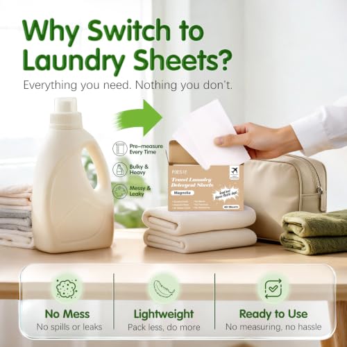 Magnolia Travel Laundry Detergent Strips 40 Sheets (40 Count)