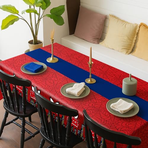 4Pcs 2in1 Spider Birthday Decorations Tablecloths (4 Count)