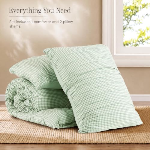 Green Gingham Full Size Comforter Sets