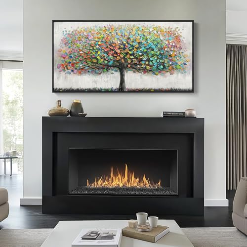 Large Framed Tree of Life Colorful Wall Art
