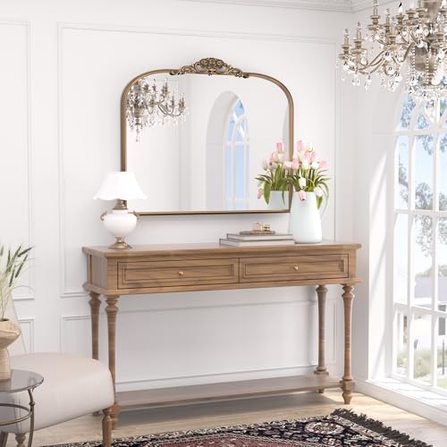 36x30 Brass Vintage Arched Mirror for Wall