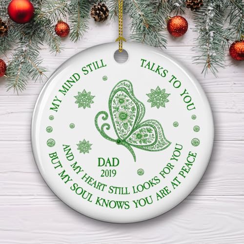 Personalized Memorial Christmas Ornament Toile De Jouy Style