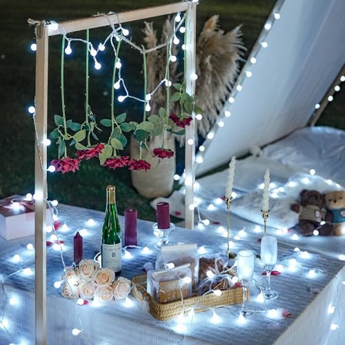 100ft 200 LED White Globe String Lights Indoor Outdoor Waterproof