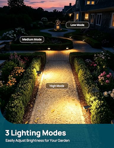 Solar Lights Outdoor Waterproof LED Spotlights Warm White 2 Pack (2 Count)