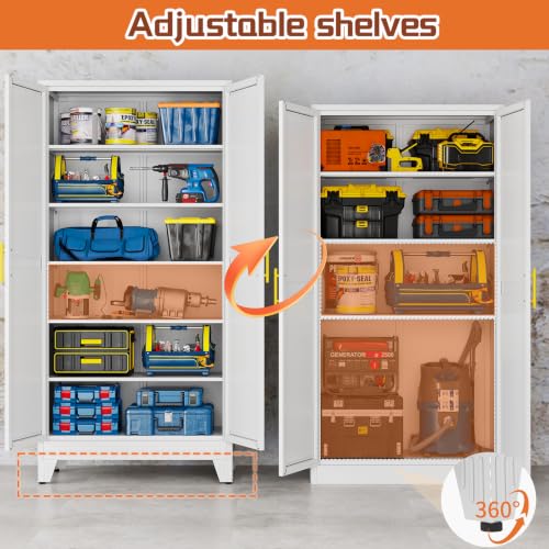 White Metal Storage Cabinet