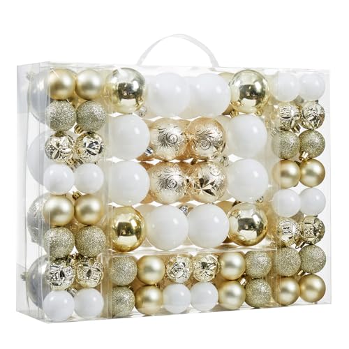 87 Pack Shatterproof Christmas Ball Ornaments Set (87 Count)