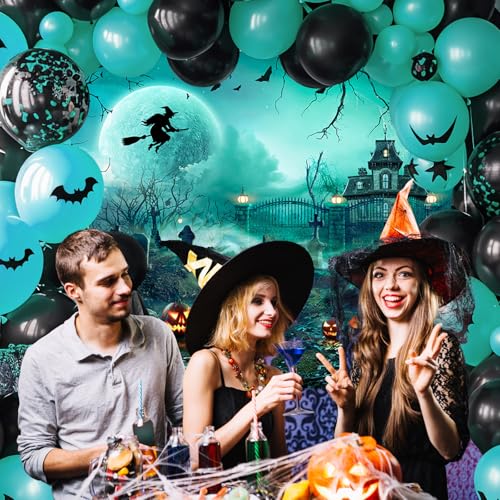 8x6ft Green Halloween Backdrop Spooky Photography Background