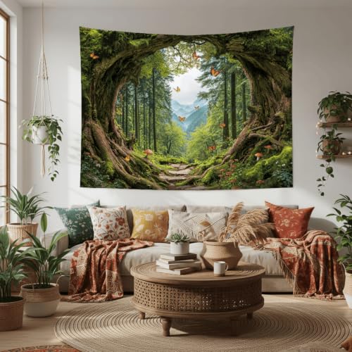 Green Nature Forest Tapestry 60x44 Inch
