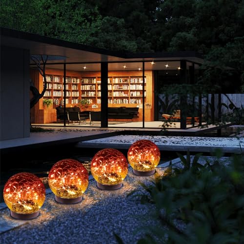 Solar Globe Lights Outdoor Waterproof (4 Count)