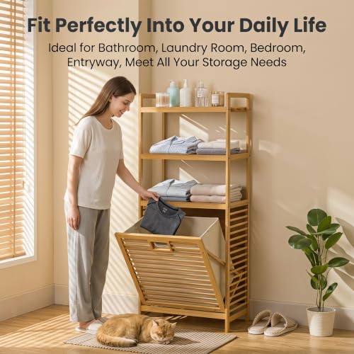 Tilt Out Laundry Hamper with 3 Tier